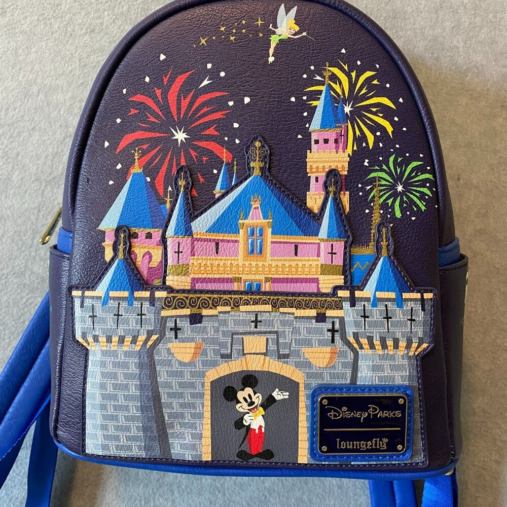 Loungefly Disneyland Resort Mickey Mouse, Tink & Sleeping Beauty Castle Backpack